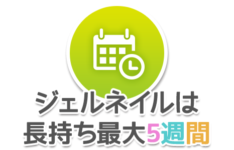 ジェルネイルは長持ち最大5週間